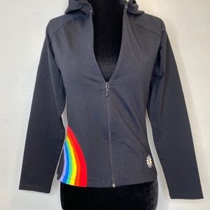 Margarita Activewear black rainbow hoodie jacket